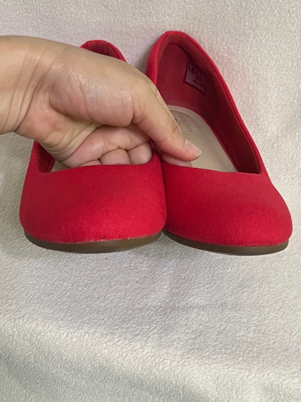Clarks Mallory Luna Platform Wedge Shoes Red Slip On Women's Size 8.5
